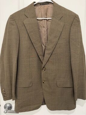 Ermenegildo Zegna Olive-Brown Two-Button Blazer